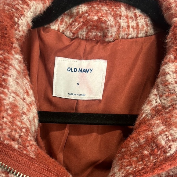 NWOT Old Navy Red and White Teddy Jacket Cozy Mid-Length size S - Picture 3 of 4